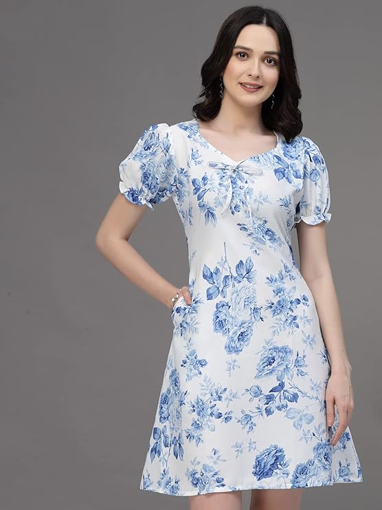 Casual Summer Dress - Solid Blue